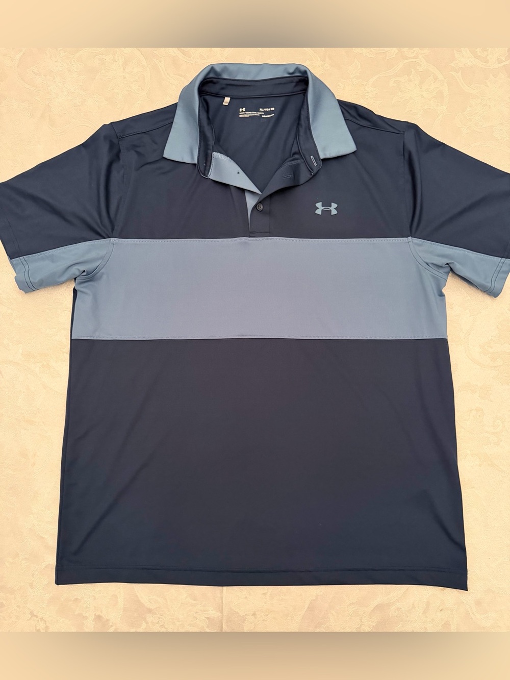 Under Armour Men's Loose Heatgear Short Sleeve Polo Shirt Blue Size XL